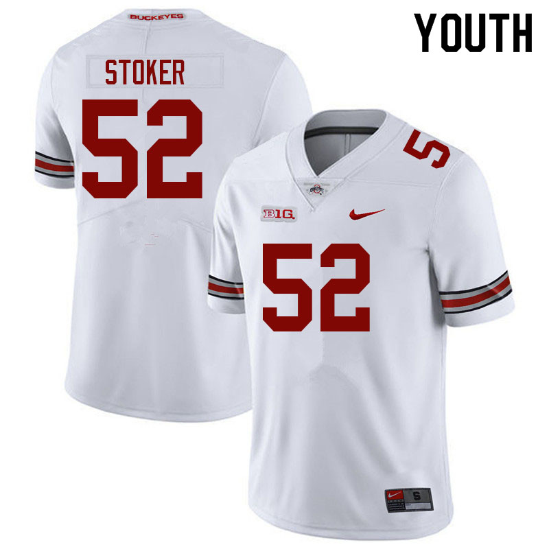 Ohio State Buckeyes Jay Stoker Youth #52 White Authentic Stitched College Football Jersey
